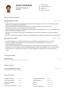 Lebenslauf-Muster für Manager*in Strategische Planung