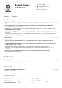 Lebenslauf-Muster für Strategiemanager*in