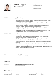 Lebenslauf-Vorlage für Strategiemanager*in #1