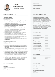 Lebenslauf-Vorlage für Technische*r Manager*in #2