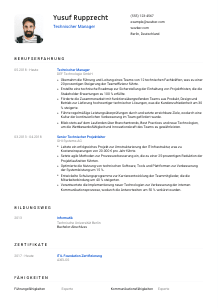 Lebenslauf-Vorlage für Technische*r Manager*in #1