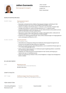 Lebenslauf-Vorlage für Warengruppenmanager*in #1