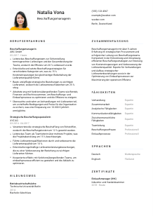 Lebenslauf-Vorlage für Beschaffungsmanager*in #1