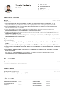 Lebenslauf-Muster für Bauleiter*in