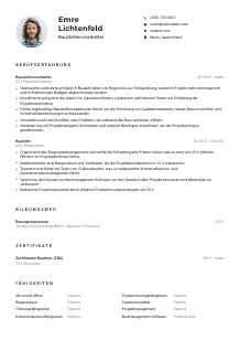 Lebenslauf-Muster für Baustellenvorarbeiter*in