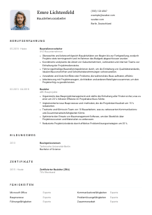 Lebenslauf-Vorlage für Baustellenvorarbeiter*in #1
