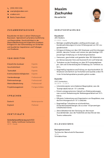 Lebenslauf-Vorlage für Bauarbeiter*in #3