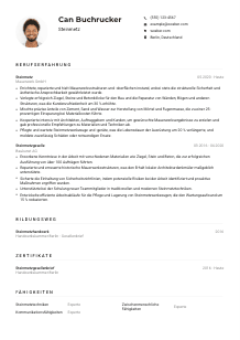 Lebenslauf-Muster für Steinmetz*in
