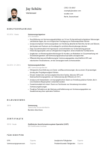 Lebenslauf-Vorlage für Vermesser*in #1
