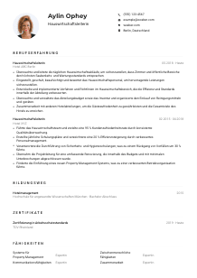 Lebenslauf-Muster für Hauswirtschaftsleiter*in