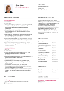 Lebenslauf-Vorlage für Hauswirtschaftsleiter*in #2