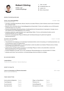 Lebenslauf-Muster für Garten- und Landschaftspfleger*in