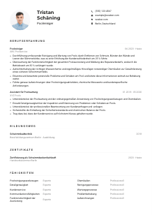 Lebenslauf-Muster für Poolreiniger*in