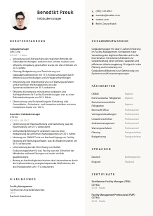 Lebenslauf-Vorlage für Gebäudemanager*in #2