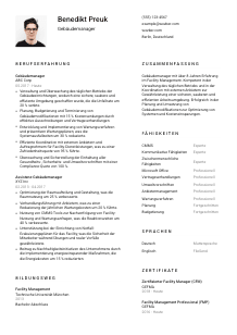 Lebenslauf-Vorlage für Gebäudemanager*in #1