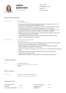 Lebenslauf-Vorlage für Hausmanager*in #1