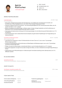 Lebenslauf-Vorlage für Leasingmanager*in #1