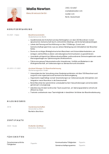 Lebenslauf-Vorlage für Bewohnerassistent*in #1