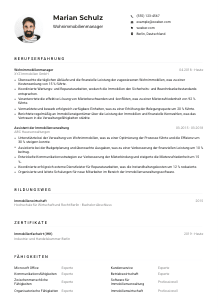 Lebenslauf-Muster für Wohnimmobilienmanager*in