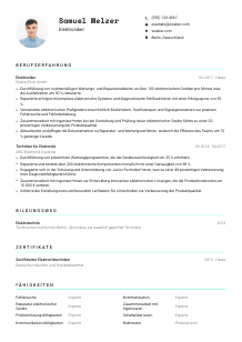Lebenslauf-Vorlage für Elektroniker*in #3