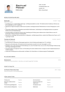 Lebenslauf-Vorlage für Elektroniker*in #2