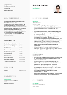 Lebenslauf-Vorlage für Mechaniker*in #2