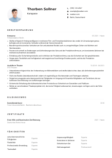 Lebenslauf-Muster für Kompars*in