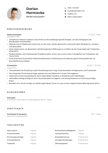 Lebenslauf-Muster für Werbeschauspieler*in