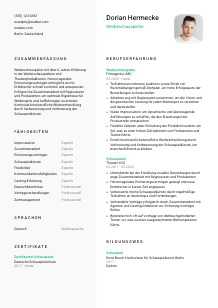 Lebenslauf-Vorlage für Werbeschauspieler*in #2