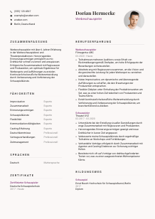 Lebenslauf-Vorlage für Werbeschauspieler*in #3