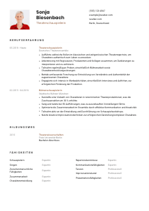 Lebenslauf-Vorlage für Theaterschauspieler*in #1