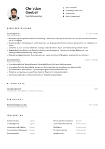 Lebenslauf-Muster für Synchronsprecher*in