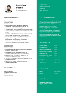 Lebenslauf-Vorlage für Synchronsprecher*in #2