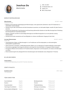 Lebenslauf-Muster für Mikrofonhalter*in