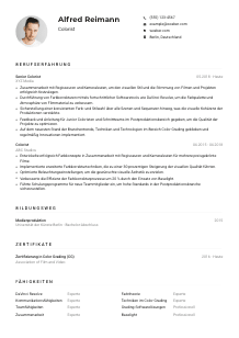 Lebenslauf-Muster für Colorist*in