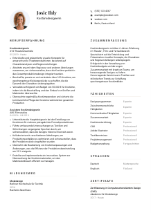 Lebenslauf-Vorlage für Kostümdesigner*in #1