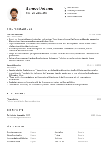 Lebenslauf-Muster für Film- und Videoeditor*in
