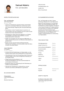 Lebenslauf-Vorlage für Film- und Videoeditor*in #1