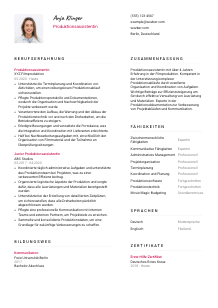 Lebenslauf-Vorlage für Produktionsassistent*in #2