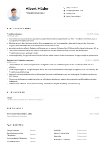 Lebenslauf-Muster für Produktionsdesigner*in