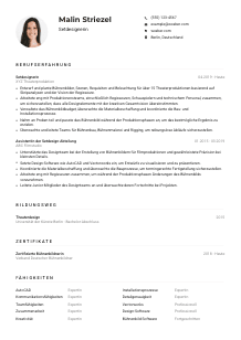 Lebenslauf-Muster für Setdesigner*in