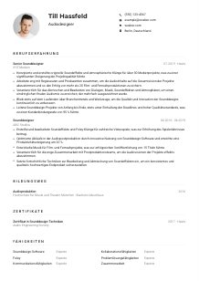 Lebenslauf-Muster für Audiodesigner*in