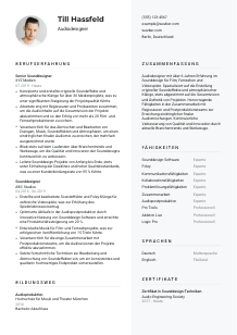 Lebenslauf-Vorlage für Audiodesigner*in #2