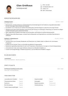 Lebenslauf-Muster für Hörfunkjournalist*in