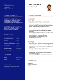 Lebenslauf-Vorlage für Hörfunkjournalist*in #3