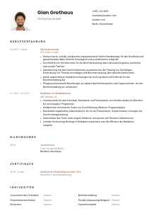 Lebenslauf-Vorlage für Hörfunkjournalist*in #1