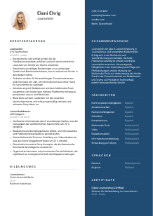 Lebenslauf-Vorlage für Journalist*in #2