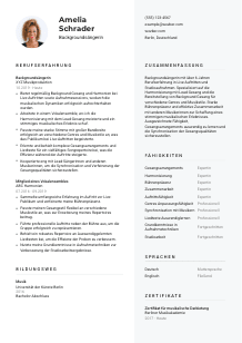 Lebenslauf-Vorlage für Backgroundsänger*in #2