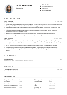 Lebenslauf-Muster für Komponist*in