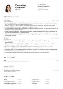 Lebenslauf-Muster für Tänzer*in